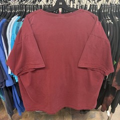 Vintage 90s Russell Athletic Pro Cotton Maroon/Burgundy Blank Pocket Tee Size XL