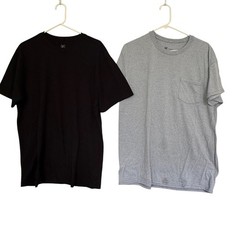 Lot 5 Mens Pocket T Shirts L Short Slv Solid Casual Basics Gym Workout Outdoors