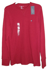 Tommy Hilfiger Flag Men’s Sleep Shirt Waffle BURGUNDY Size: SMALL NWT $32.50