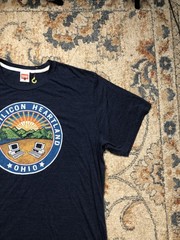 Homage Silicon Heartland Ohio Shirt Mens XL Blue Graphic Tee Soft Crewneck