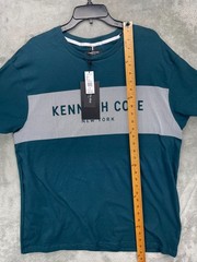 NWT Kenneth Cole Men’s T-Shirt 2XL Teal Cotton Blend Short Sleeve KTXJ85TEAA3