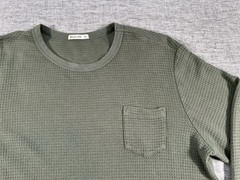 Marine Layer Waffle Thermal Shirt Mens Medium Large Green Long Sleeve Crewneck