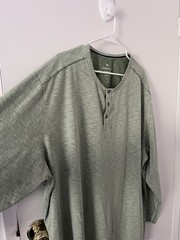 Tommy Bahama Islandzone Heather Green Henley Long Sleeve Space Dye UPF 30 3XLB