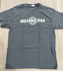 “Historic Rail” Gray / Ash T-Shirt – Size L – Electric Model Train Collector