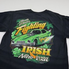 Vtg Charlie O Neills Fighting Irish Drag Racing T Shirt Mens M Funny Car Nascar