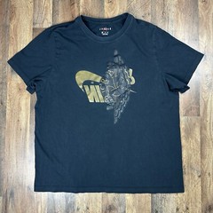 Air Jordan Black and Gold Short Sleeve Crewneck T Shirt Jordan 1 Gold Toe XXL