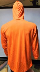 Orange Long Sleeve Safety Shirt With Hoodie, Polyester Birdeye mesh Quick Dry