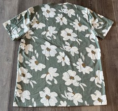 Vince Men’s Short Sleeve Tee Floral Print Green 100% Pima Cotton Sz L NWOT