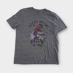 Lucky Brand T-Shirt Adult XL Gray Short Sleeve Graphic Tee