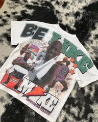 Men’s Summer Retro Letter Portrait Printed T-shirt Boxy Fit Y2k Urban Streetwear