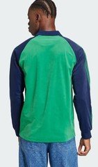 Sz M Men’s Adidas Originals 70’s Velour Polo T Shirt Green Night/Indigo Retro