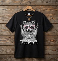 Animal “In My Feral Era” Raccoon T-Shirt – Funny Trash Panda Meme Graphic Tee