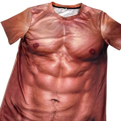 Realistic Muscle T Shirt Men’s Size Large Tan Short Sleeve Graphic Tee