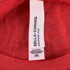 Bella Canvas Adult Size 3XL Heather CVC Red Short Sleeve Crew Neck T-Shirt New