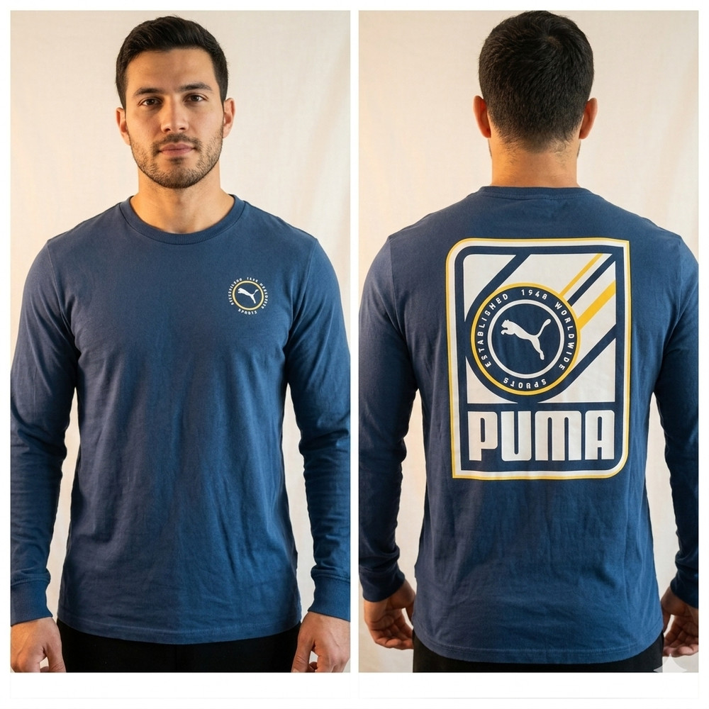 UMA Mens XXL Long Sleeve Graphic T-Shirt Blue “Established 1948” Big Logo