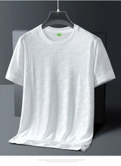 New Men Fashion Trend Ice Silk Short Sleeve Streetwear Summer T-Shirt 3 Colors