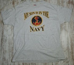 Vintage Navy Military T-shirt XL VTG 80s Proud Dad Son Is In The Navy Anchor USA