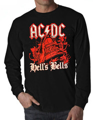 ACDC Hell’s Bells PUNK ROCK BAND Men’s Black Long Sleeve Shirt