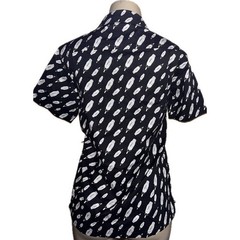 Public Art Mens Popsicle Print Short Sleeve Button Down Shirt Black White Small