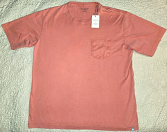 NEW PETER MILLAR, MENS SIZE XL, LAVA WASH ‘CLAY ROSE’ POCKET T-SHIRT-MSRP $65.00