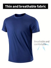 Fitness sportswear men’s casual round neck T-shirt thin section quick-drying bre