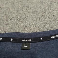 Public Rec Shirt Mens Large Heather Navy Go To Long Sleeve Performance Crewneck