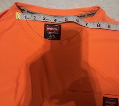 Wrangler Workwear~Men Long Sleeve Pocket T-Shirt~Small 34”-36”~Bright Orange~NWT