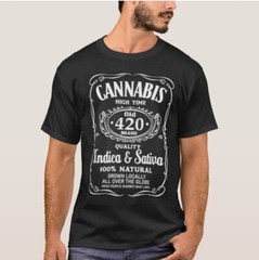 Cannabis 420 High Times Indica Sativa Smoke Weed 100% Cotton XXX-Large T-shirt