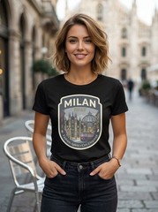Milan Italy Fashion City Graphic T-Shirt Unisex Travel Tee