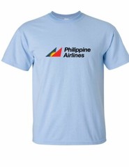 Philippine Airlines Retro Logo Tee Filipino Red Yellow Sky Blue Cotton T-Shirt