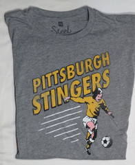 STEEL CITY TEE CLUB 2XL LIGHT GRAY HEATHER PITTSBURGH STINGERS SOCCER SHIRT