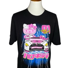 Hello Kitty Tokyo Speed Racing Shirt Large Black Cotton JDM Anime Cyberpunk Tee