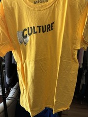 Migos Culture Yellow Short Sleeve Cotton Men’s Shirt Size L