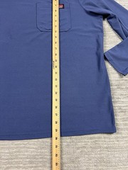 Wrangler Shirt Mens Medium Blue Workwesr Longsleeve Cotton Blend Pockets Stretch