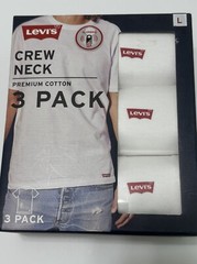 Levis T Shirt Crew Neck 3 Pack Mens L Tag-Free Premium Soft Cotton (MiscB1)