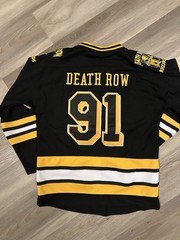 Death Row Records Hockey Jersey, Black, Size Large – Brand New