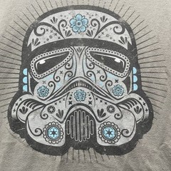 Darth Vader Sugar Skull T-shirt Men 2XL Disney Parks Gray Star Wars 100% Cotton