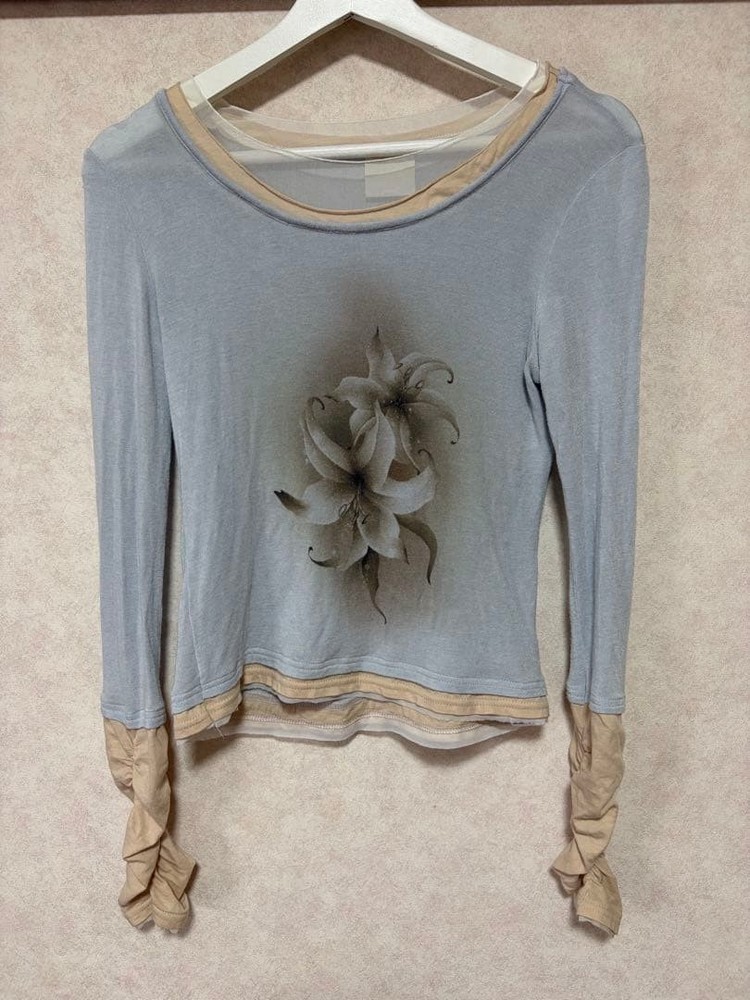SCULPTOR Triple Layered Long Sleeve T-Shirt Light Blue Free Size