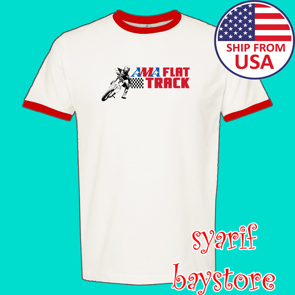 AMA Pro Racing Flat Track Men’s Ringer Red Size S to 3XL