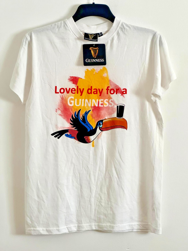 Guinness T-Shirt Shirt Mens Official Mens SMALL Toucan Lovely Day Retro Logo NEW
