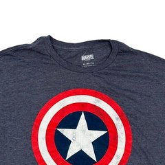 Marvel Comics Retro Classic Captain America Shield T-Shirt Heathered Blue XL