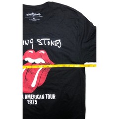 The Rolling Stones T Shirt M Black North American Tour 1975 Signature Logo NEW