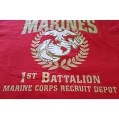 United States Marines1st Battalion Recruit Depot Red Tee Shirt Men’s L Military