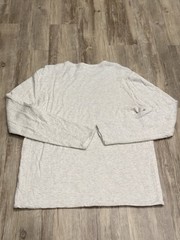 Faherty Men’s Cloud Reversible Crew Long Sleeve Ivory Light blue Heather Sz L