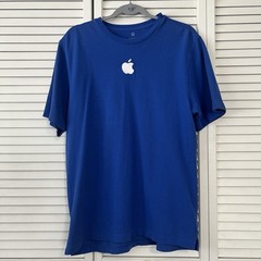 Official Apple Store Employee Uniform T-Shirt Blue Embroidered Logo Size L