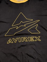 Avirex Shirt 2XL 00s Y2k Yellow Black Long Sleeve Elbow Pads