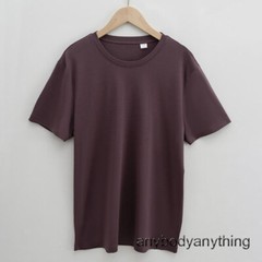 Men’s 100% Mercerized Cotton T-shirt Crew Collar Short Sleeves Casual Basic Tops