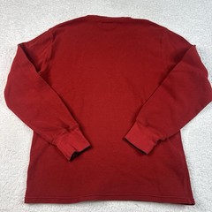 Polo Ralph Lauren Shirt Men Medium Red Waffle Thermal Long Sleeve Sleepwear