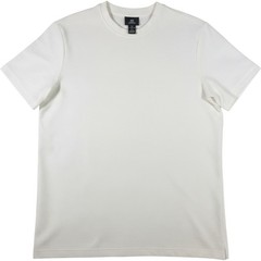 H&M T-Shirt Mens Medium White Cotton Blend Textured Rib Casual Short Sleeve