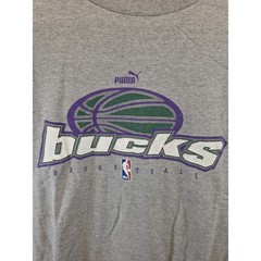 Puma T Shirt Mens 2XLT Grey Milwaukee Bucks Basketball Vintage 90s Streetwear